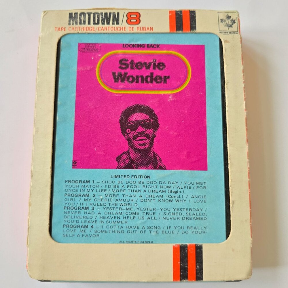 Stevie Wonder "Looking Back" 8-Track Cartridge Motown Limited Edition